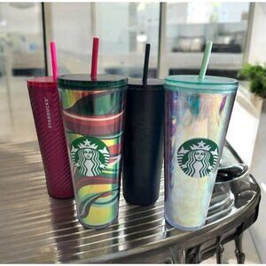 STARBUCKS Lot of 4 Collectible Tumbers Cups